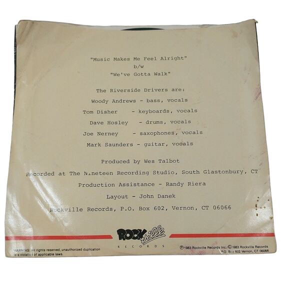 Riverside Drivers Music Makes Me Feel Alright & We've Gotta Walk 7" Single - Picture 3 of 6